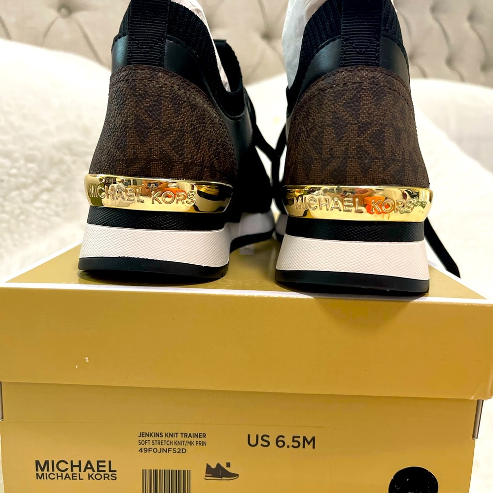 Michale Kors Jenkins Knit Trainer Black/Brown/Gold